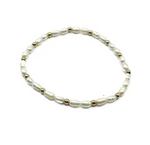 Petite Patterned Rice Pearl Bracelet