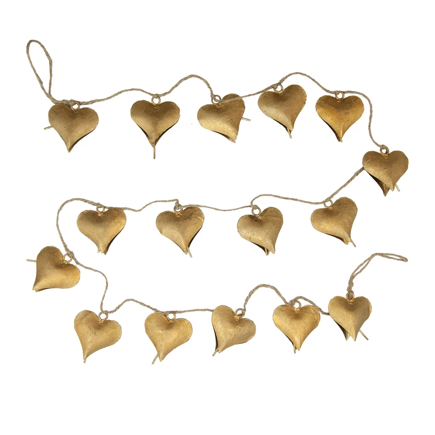 Metal Heart Shaped Bell Garland