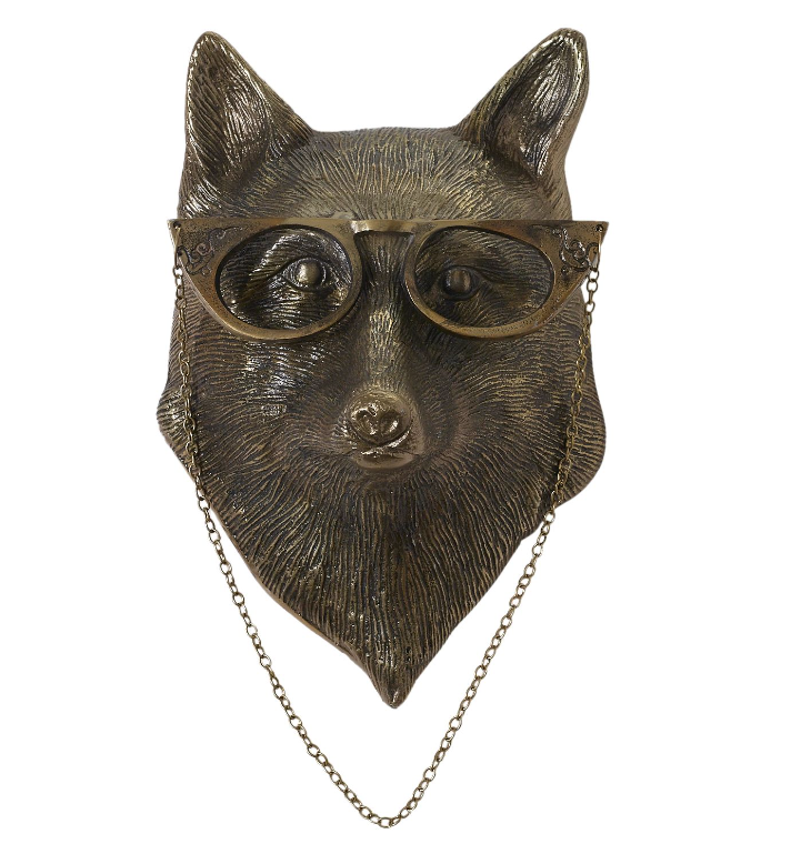 Decor, 15.5" Eloise Fox Antique Brass