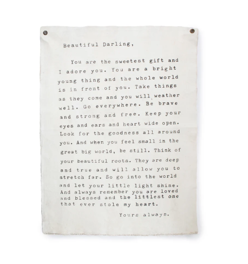 Letter For Sophie Canvas Wall Hanging
