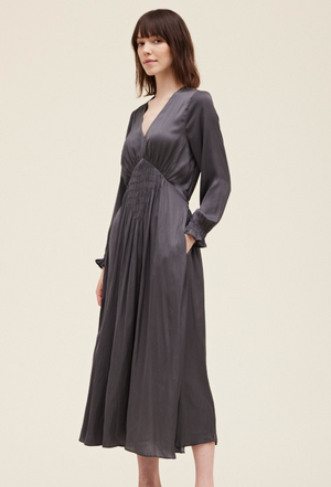 Center Smock Satin Dress