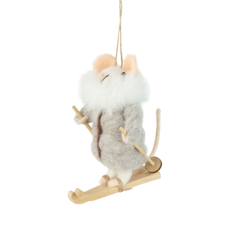 Puffer Coat Ski Mouse Ornament