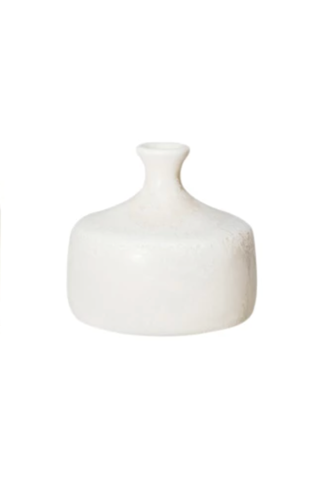 Cream Stoneware Bud Vase