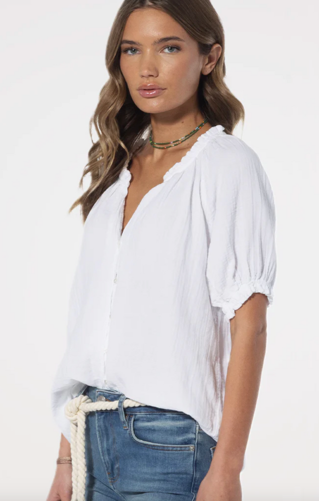 Puff Sleeve Button Up Top