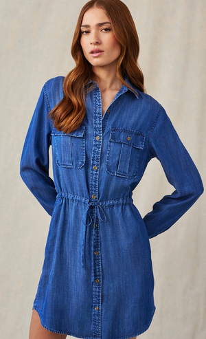 Utility Pocket Mini Shirt Dress