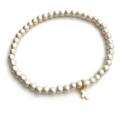 Luxe Cross Bracelet - White