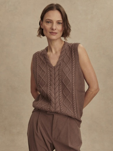 Kay Cable Knit Vest