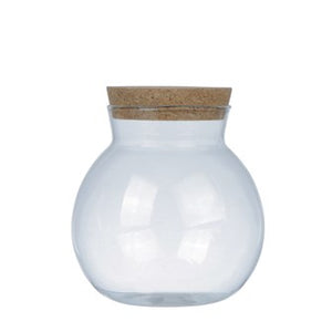 Glass Jar w/Cork Lid 5.25" Round