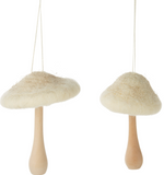 Wood & Ivory Felt Mushroom Ornament