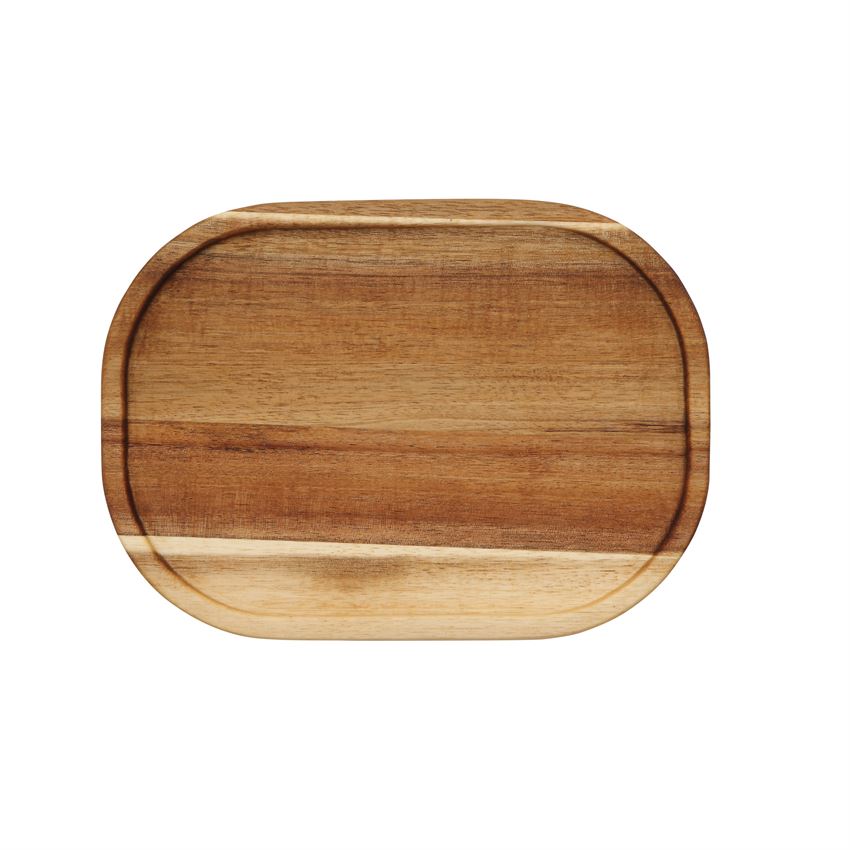 Acacia Wood Platter with Raised Edge