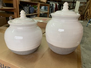 Ceramic Jar Cream 8"H Small