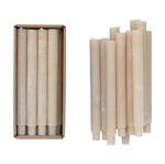 Boxed Set of 12 Cream Powder Taper Candles