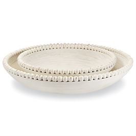 
            
                Load image into Gallery viewer, Nested Beaded Bowl Whitewash Large
            
        