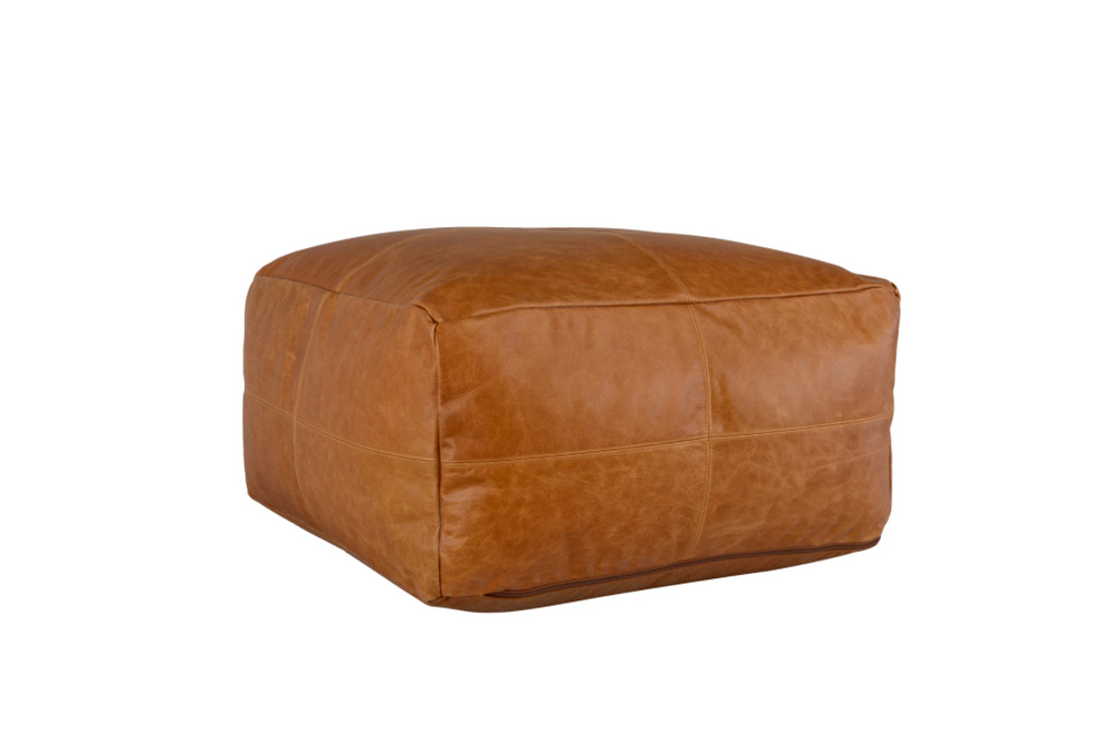Leather Dumont Chestnut Pouf