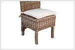 Woven Rattan Dining Chair with Cushion