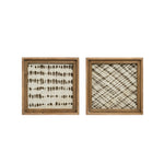 Square Wood Framed Paper Wall Decor