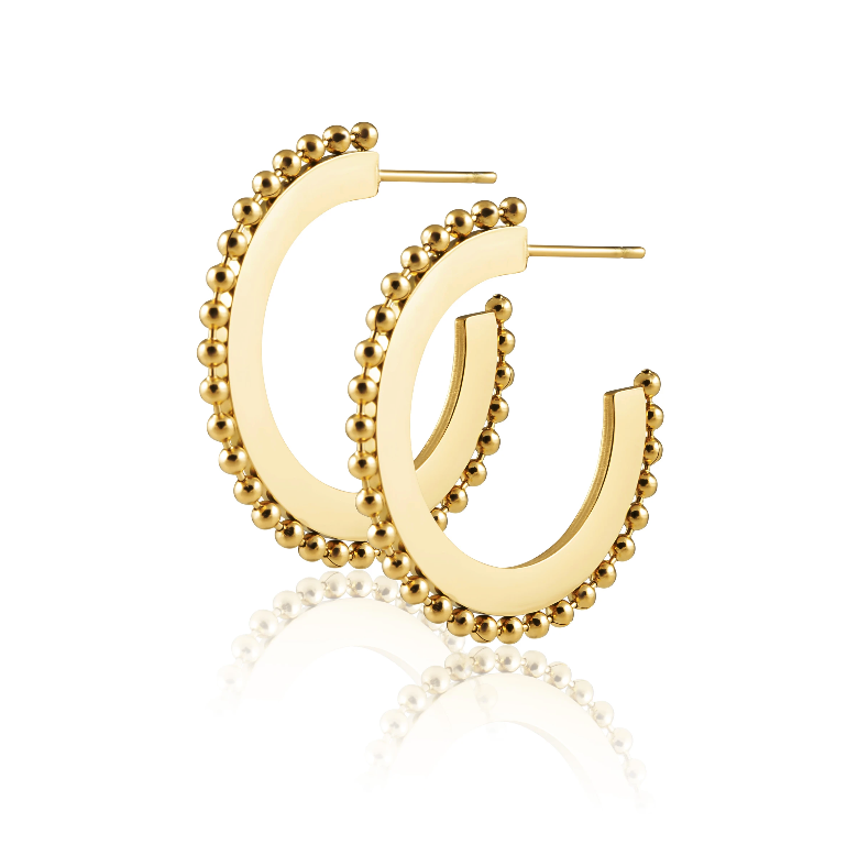 Jodie Flat Studded Hoops