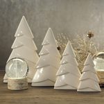 White Ceramic Snow Tree 10"