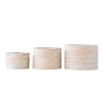 Natural Woven Seagrass Baskets with Lid