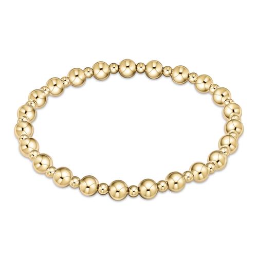 Classic Grateful Pattern 5mm Bead Gold Bracelet