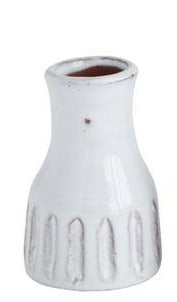 White Terracotta Textured Vase