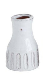 White Terracotta Textured Vase