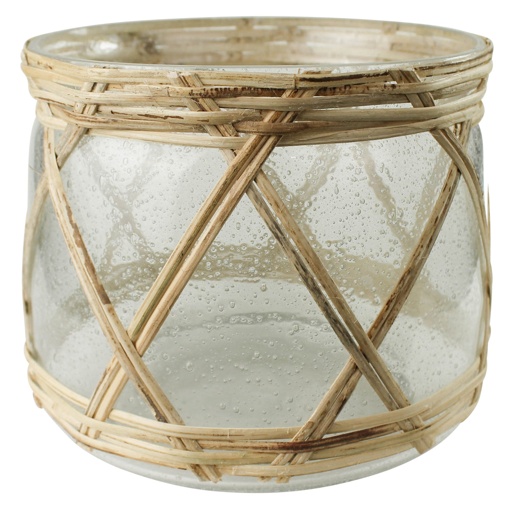 Cairo Glass & Rattan Hurricane