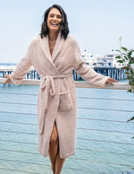 Cozy Heathered Adult Robe | Dusty Rose