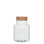 Chela Medium Glass Storage Pot with Cork Top 10.25"