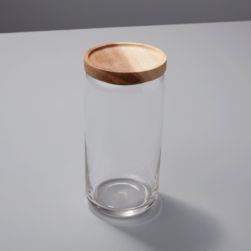 Glass Container with Acacia Lid