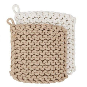 Crochet Pot Holder - Taupe