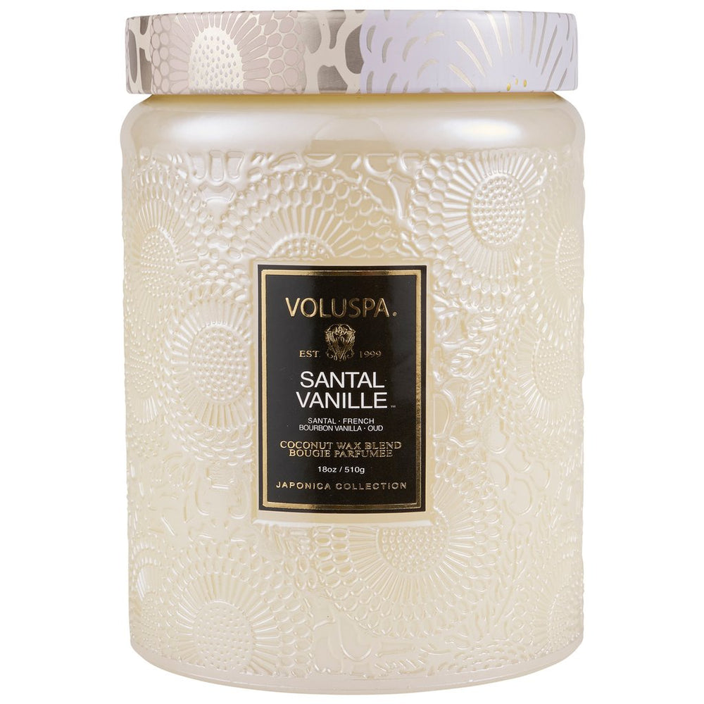 Santal Vanille Large Jar Candle with Tin Lid