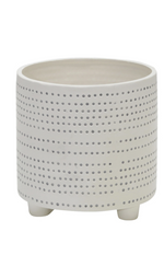 Ivory Dotted Ceramic Footed Planter