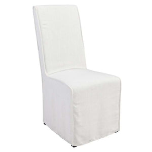 
            
                Load image into Gallery viewer, Skirted Upholstered Linen Dining Chair
            
        