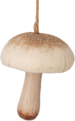 Glitter Top Mushroom Wood Ornament