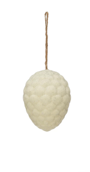 Flocked Pinecone Ornament