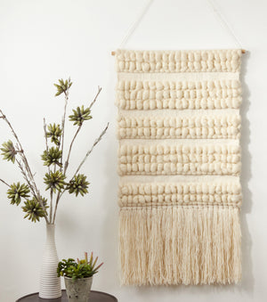 Textured Woven Wall Hanging Ivory