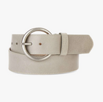 Crystal Grey Leather Belt
