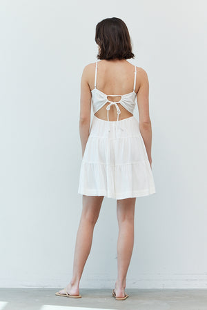 
            
                Load image into Gallery viewer, Linen Tie Back Mini Dress
            
        