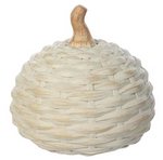 Beige Basketweave Mini Pumpkin