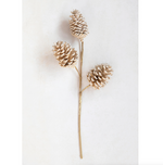 Lodge Cream + Gold Pinecone Stem