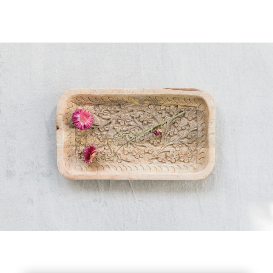 
            
                Load image into Gallery viewer, Hand Carved Wood Tray
            
        