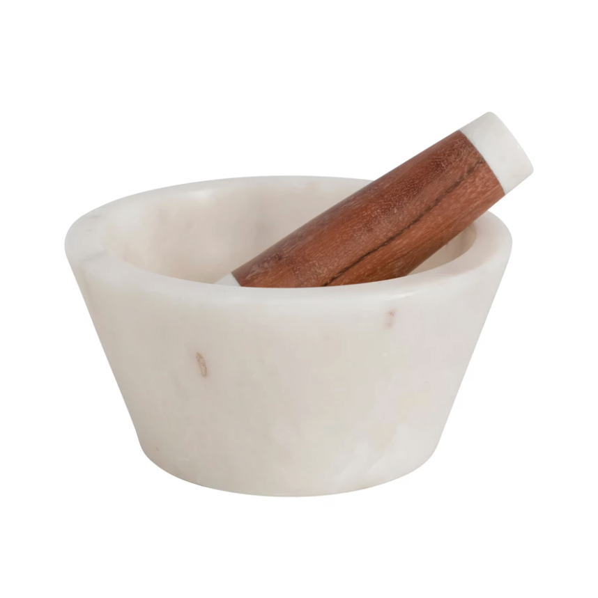 
            
                Load image into Gallery viewer, Marble Mortar &amp;amp; Pestle
            
        