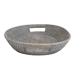 Rattan & Palm Tray with Handles
