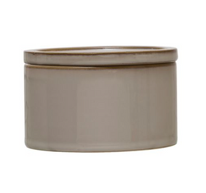 Cream Reactive Glaze Stoneware Canister