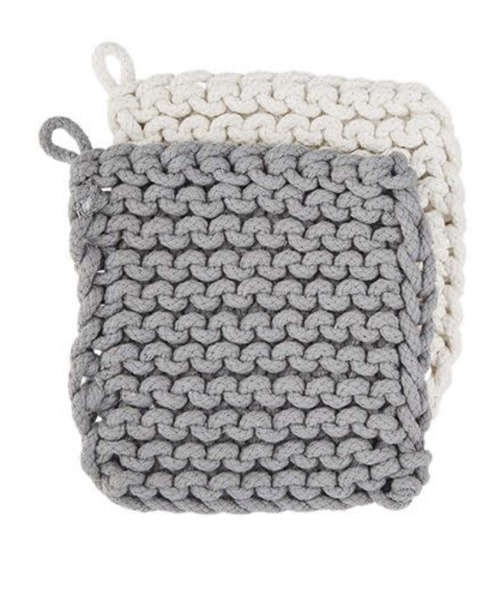 Grey Crochet Pot Holder