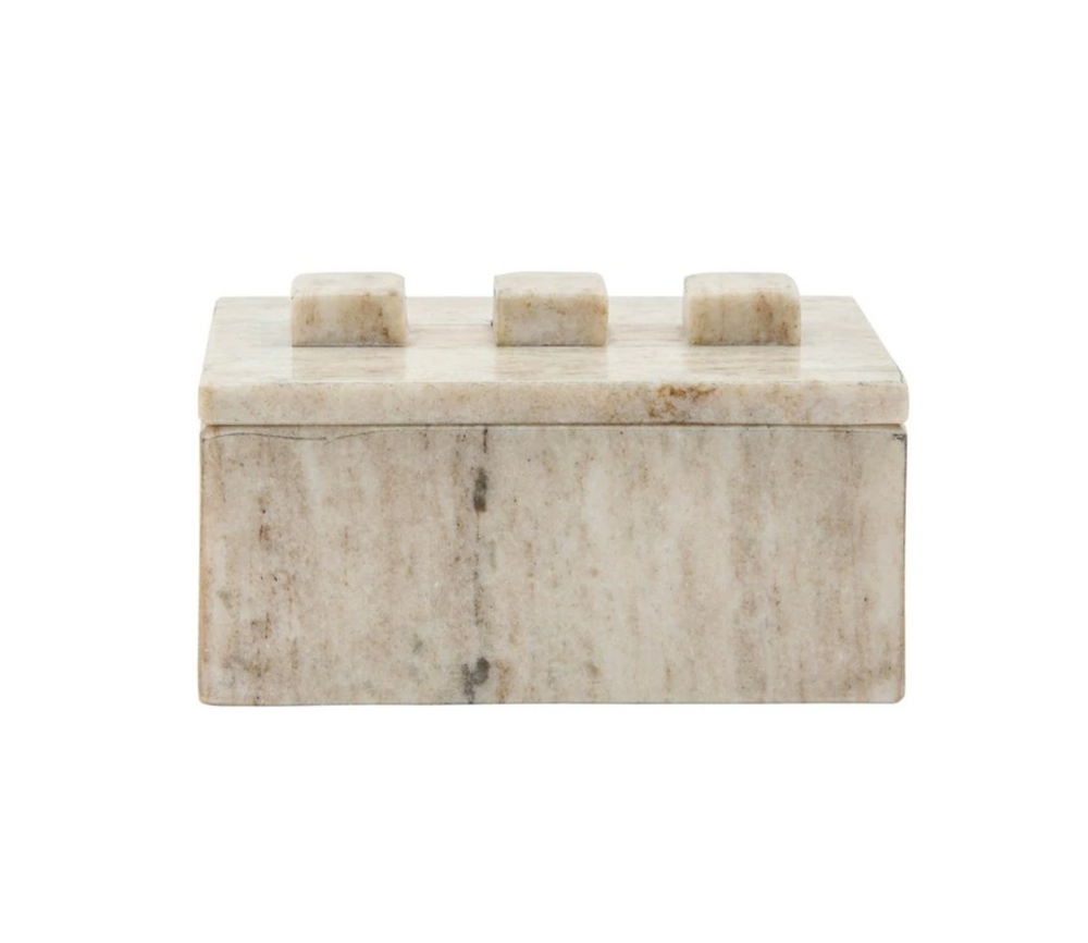 Beige Marble Knobbed Box