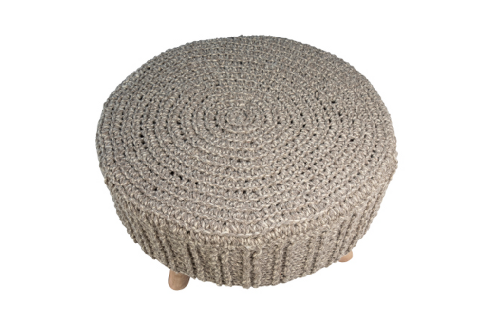 Round Wool Ottoman