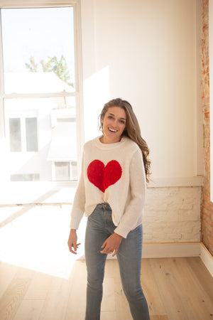 Wooden Ships Popcorn Heart Sweater