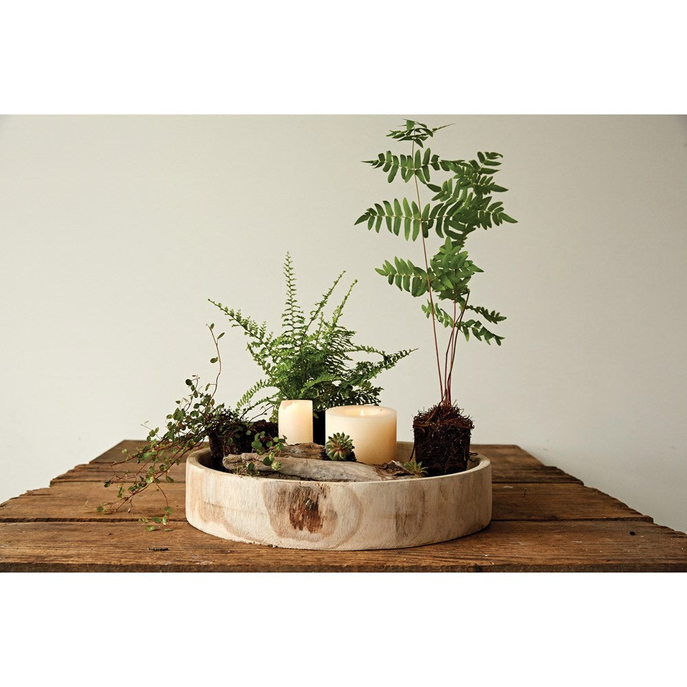 Paulownia Wood Hand-Carved Tray